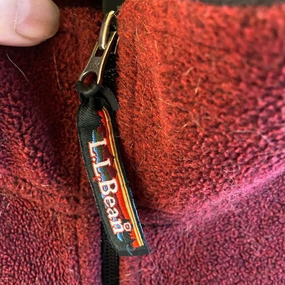 Llbean full zipper vest jacket burgundy mens Xl - Picture 2 of 5